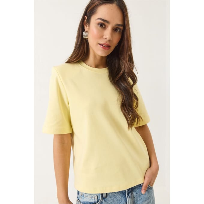 Gevoerde Ronde Hals T-Shirt