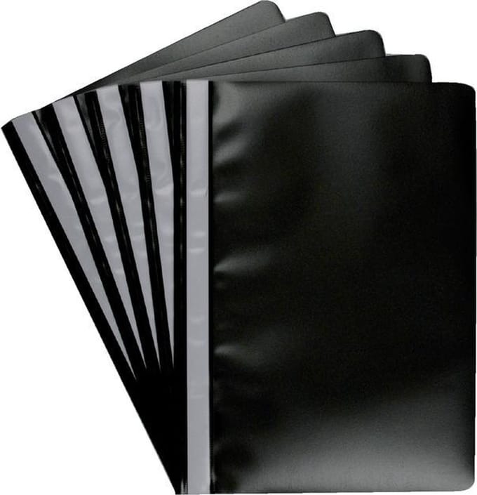Snelhechter Quantore A4 PP zwart - set 100 stuks