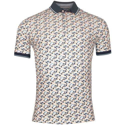 Baileys Polo Piqué Allover Brush Stroke Pattern Pastel Salmon / male