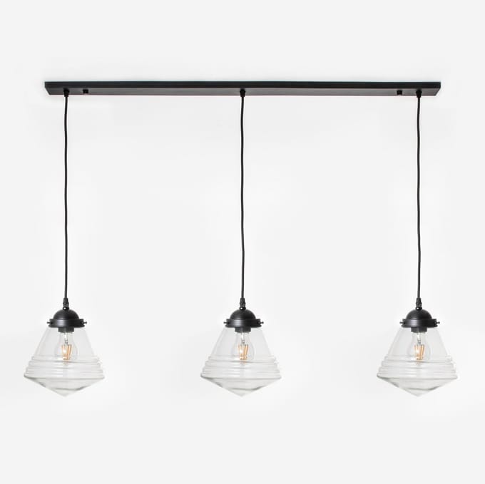 3 x Luxe School Small Helder lampen aan plafondbalk Moonlight - Art Deco Trade