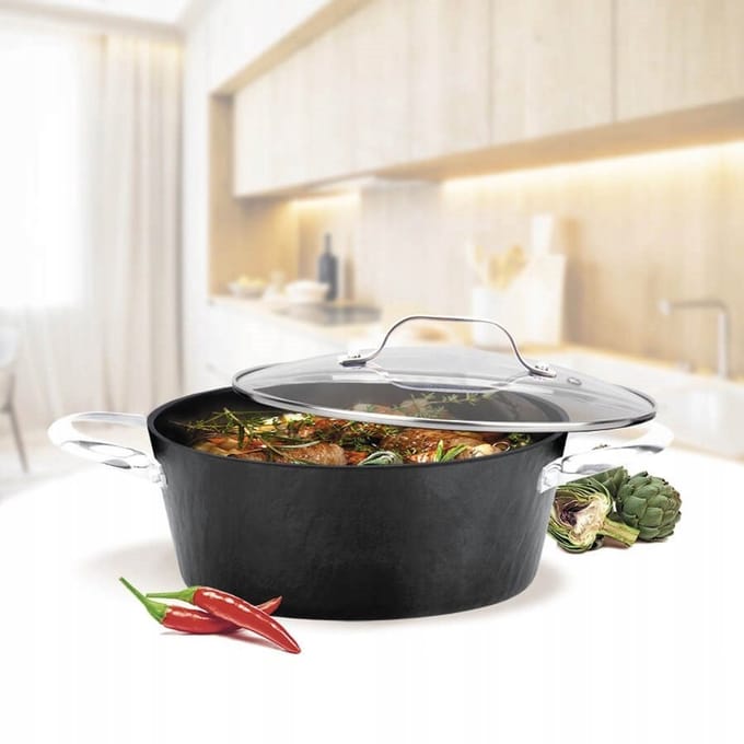 Maestro MR-4424 Kookpan met deksel - Rock Stone GREBLON S2