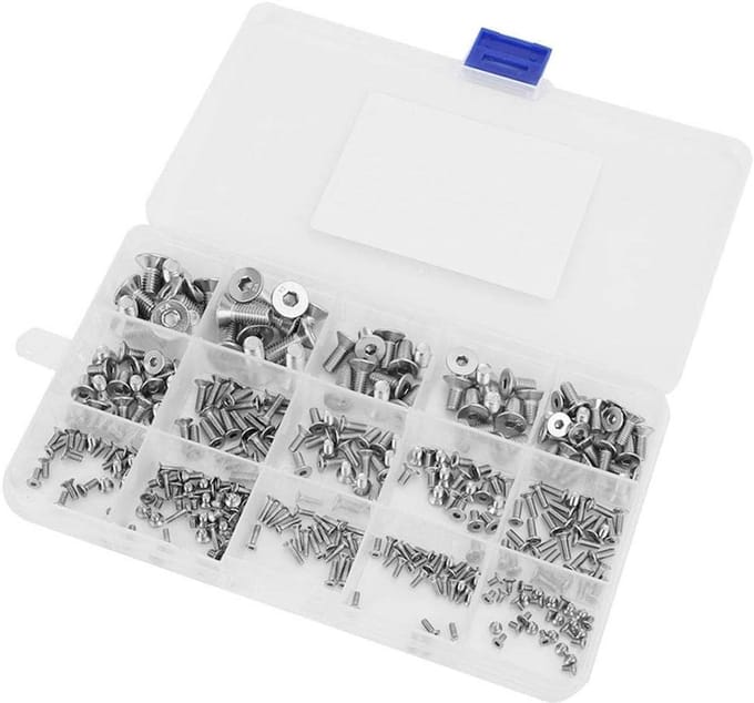 320x Verzonken Schroeven RVS - Platte Kop Binnenzeskant Bouten Set M2 t/m M6