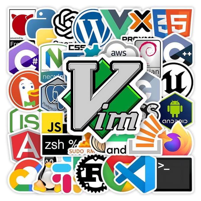 Ontwikkelaars Stickers Programmeren Logo Github Go Java Js Php Openai Doe-het-zelf Cadeau Waterdichte Sticker Voor Laptop Telefoon Bagage Decoratief black