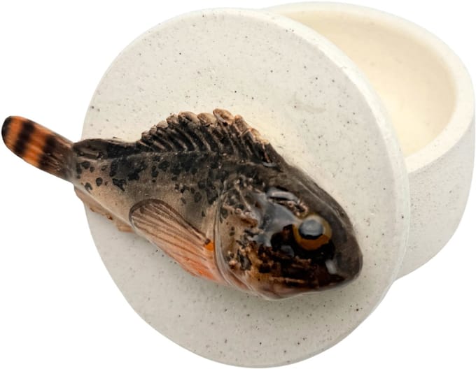 Spigola medio Borrelbord met dipschaaltje - bruin/goud 27cm