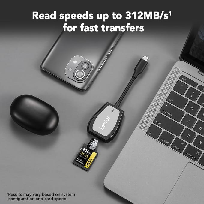 Lexar Kaartlezer Origineel Micro USB 3.2 Type C Naar SD Micro SD TF Adapter Accessoires OTG Kaartlezer Slim Geheugen SD Kaartlezer Dubbele Sleuf Lezer TF/SD Card Reader【Type-C interface】 gray