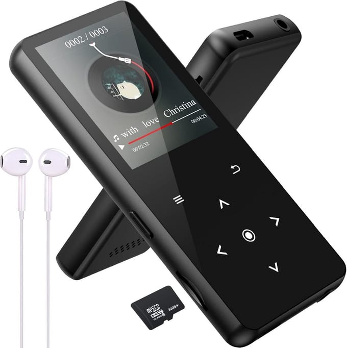 Draagbare MP3 Speler met Bluetooth 5.0, 32GB, HiFi Lossless Muziek en Ingebouwde Speaker