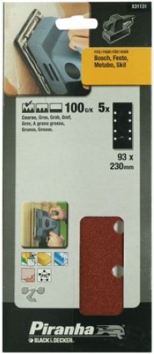 Piranha Schuurstroken 230 x 93mm Super - Type B 100gr - 5 stuks