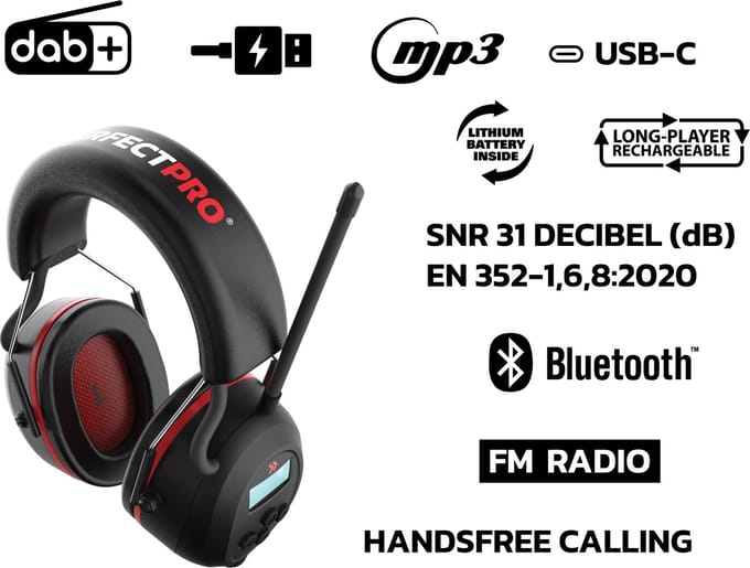 Perfectpro H-40 Gehoorbescherming met DAB+ / FM / Bluetooth