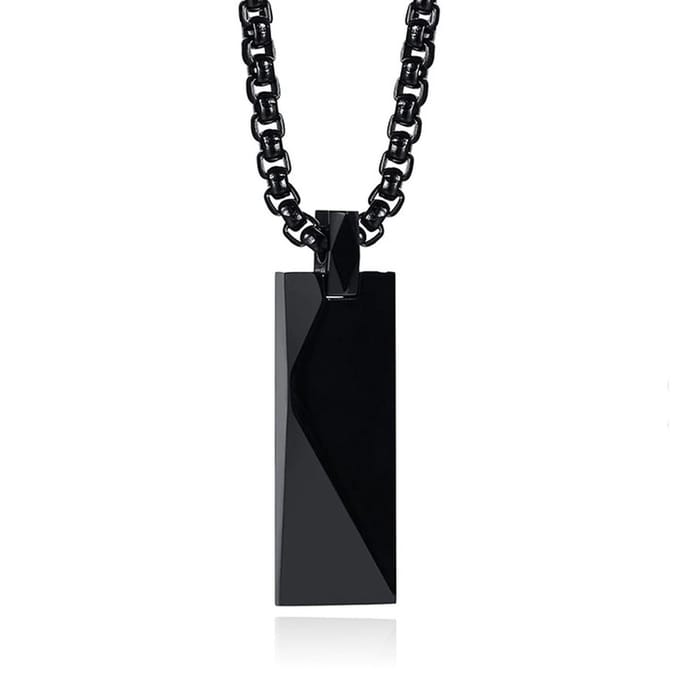 Mendes Ketting met Hanger Geometrisch - Langwerpig Zwart