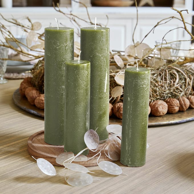 LOBERON Kaars set van 4 Avinal groen