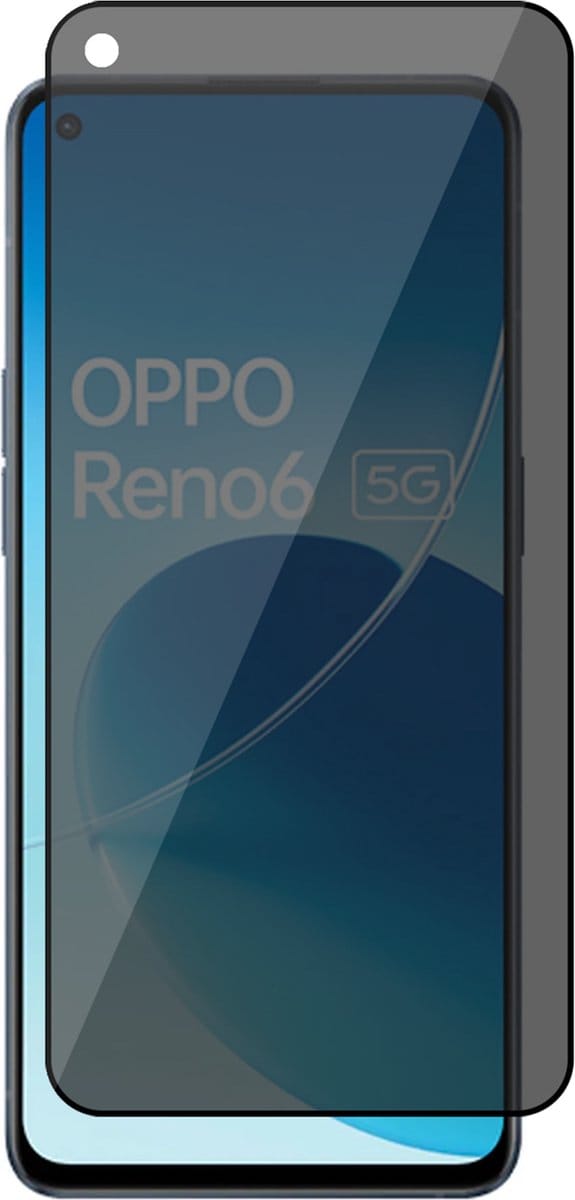 Privacy Screenprotector geschikt voor Oppo Reno 6 - Volledig Dekkend Glas Screen Protector