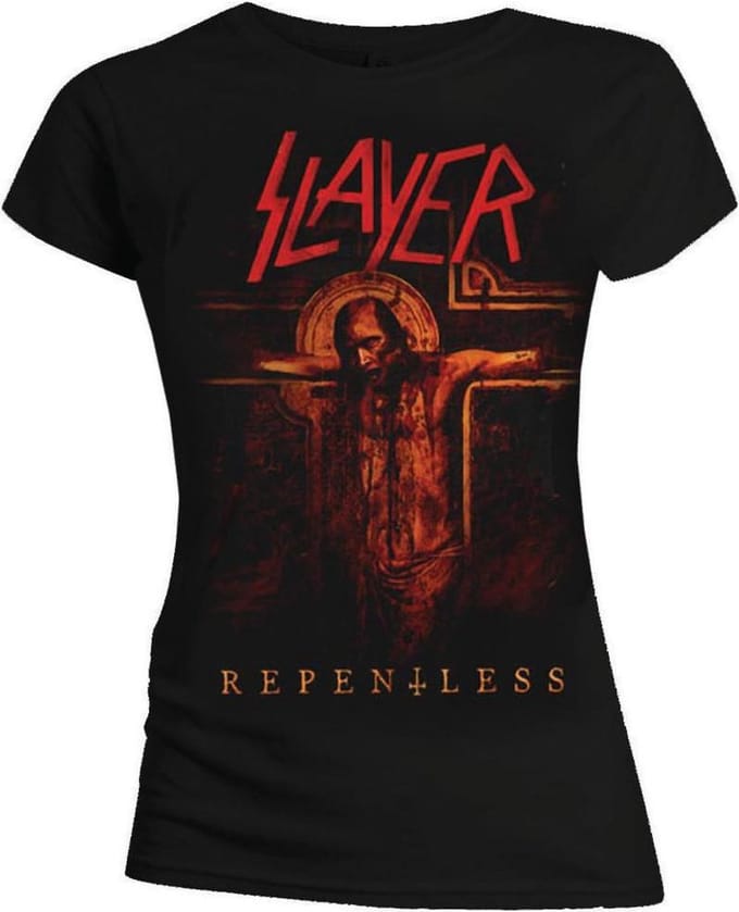 Slayer Repentless Crucifix Ladies Blk TS: Large