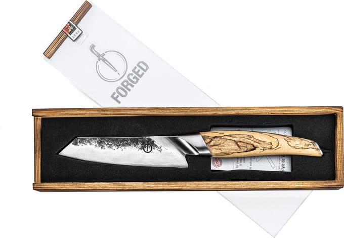 Forged Katai Santokumes 14cm - Wortelhout - In houten giftbox