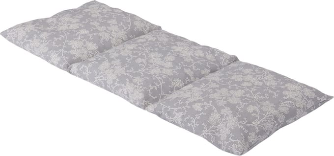 Kersenpitkussen Langwerpig Cervico - 50 x 20cm - Grijs met Witte Bloemen