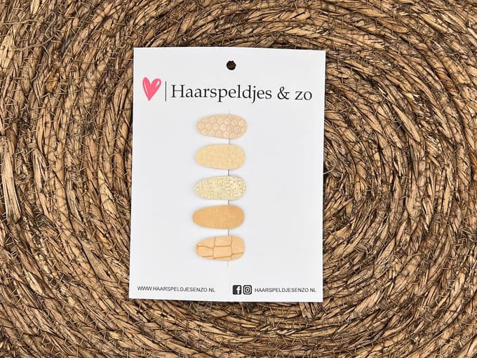 Baby haarspeldjes setje 52 - mini - 2cm groot - voor de eerste lokjes haar - beige/khaki