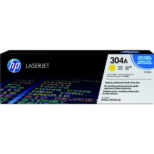 Tonercartridge hp cc532a 304a geel