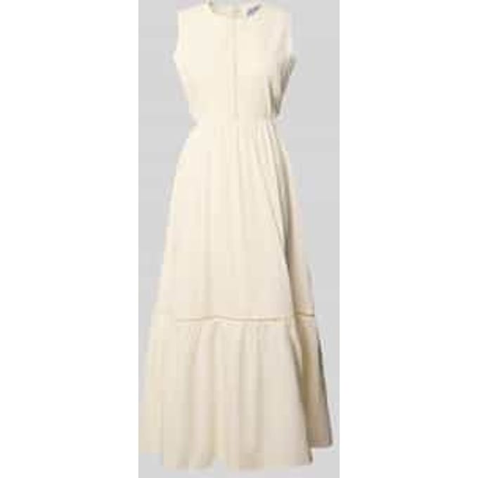 midi-jurk van linnenmix met viscose,