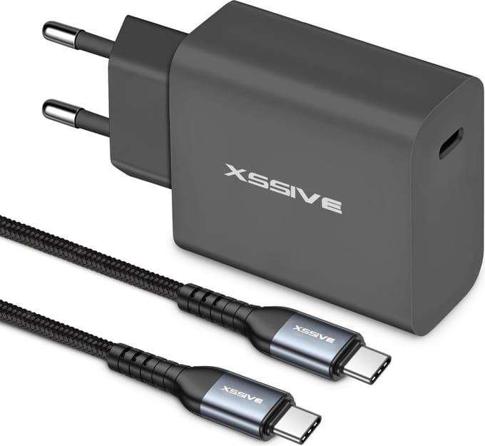 45W Power Adapter met Auto Disconnect USB-C Kabel - Super Fast Charging met SafeGuard Chip