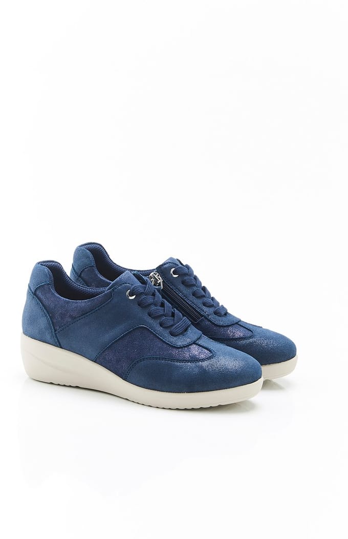 Damart - Iriserende Amortyl derbieschoenen - Dames - Blauw - 38