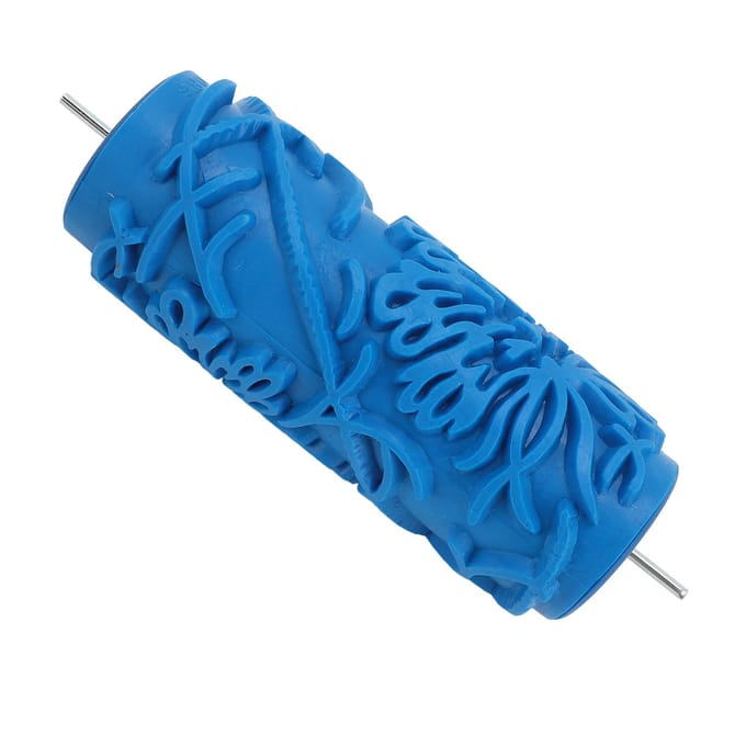 5 Inch Patroon Verfroller voor Muurdecoratie Klassieke Embossing Textuur Rubber Roller voor Thuis blue