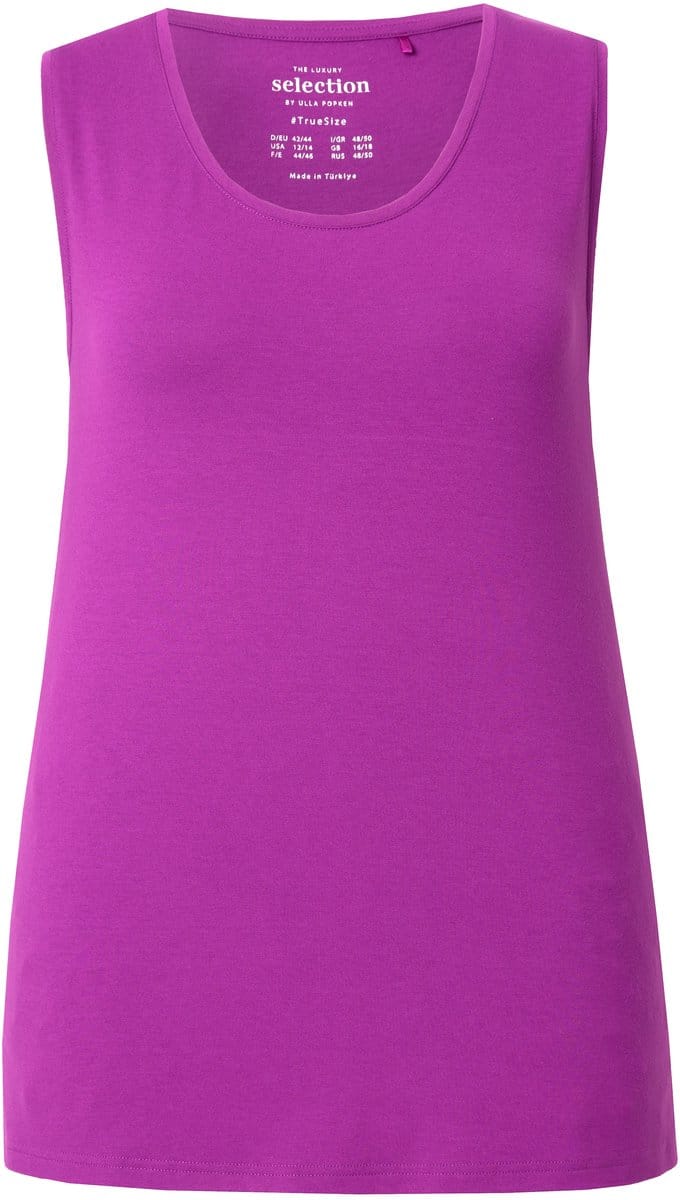 Ulla Popken - Dames - top stretch zijsplitten crêpe kwaliteit selection - Braambes - Maat 46+