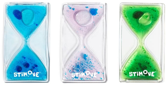 Stimove sensorisch speelgoed Squidgy Fidgets Mini Timers set glitter.