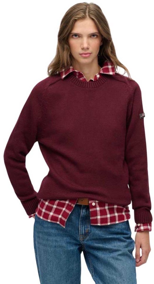 Superdry - Slouchy Gebreide Crew Trui - Dames - Sweaters