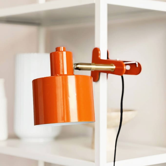 Dyberg Larsen klemlamp Ocean, oranje, E14, metaal
