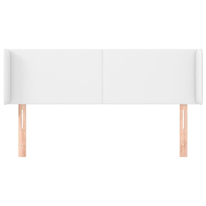 vidaXL - Hoofdbord - met - randen - 147x16x78/88 - cm - kunstleer - wit