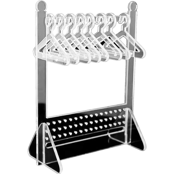 Oorbellen Organizer Standaard Compacte Transparante Acryl Sieraden Hanger Displayrek voor Ketting Stud gray