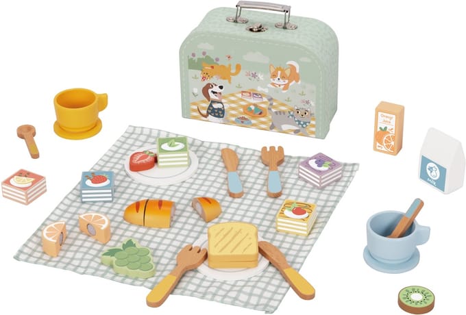 Tooky Toy Picknickset Voedselsnijder met klittenband Ontbijtset