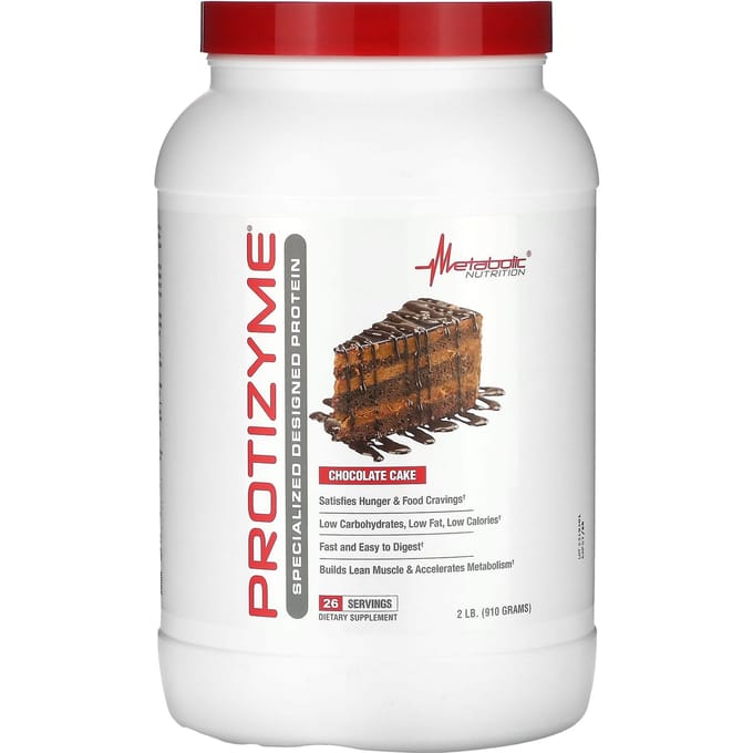 Metabolic Nutrition, Protizyme, Professioneel Ontworpen Eiwit, Chocoladetaart, 2 lb (910 g)