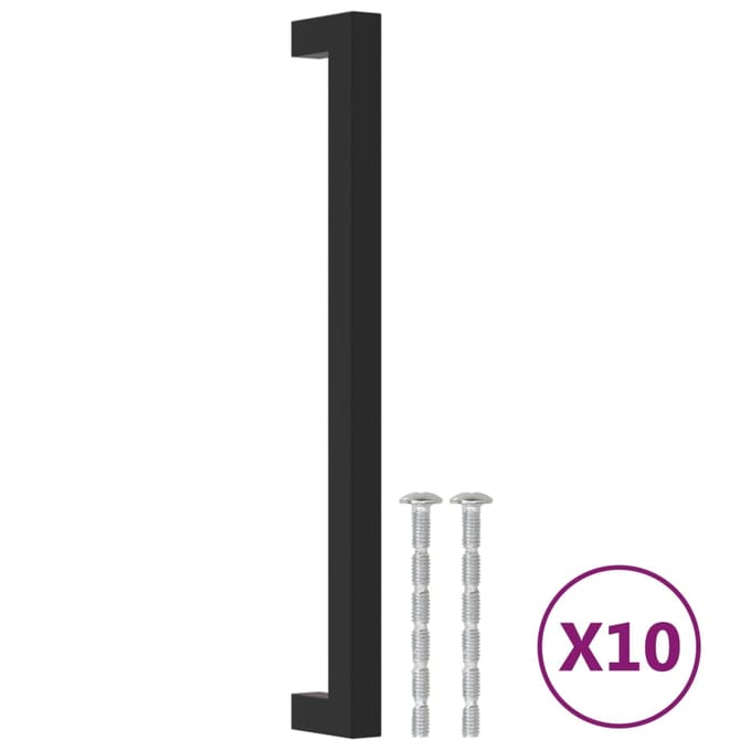 vidaXL - Handvatten - 10 - st - 224 - mm - roestvrij - staal - zwart