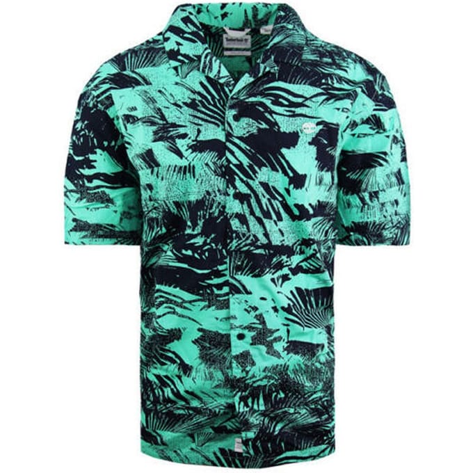 Timberland Stretch Heren Groen Gebloemd Zomershirt