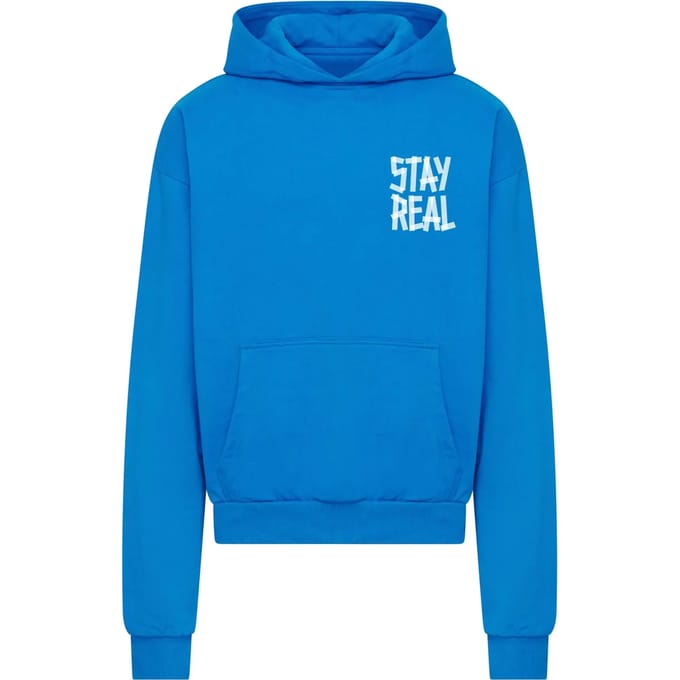 Mister Tee - Stay Real Heavy Oversize Hoodie/trui - M - Blauw