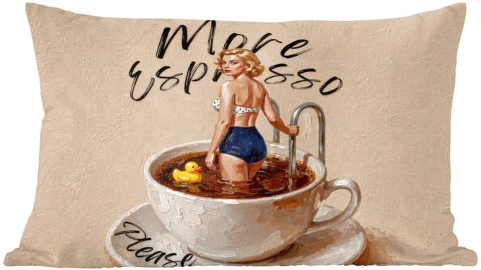 Sierkussens - Kussentjes Woonkamer - 50x30 cm - More espresso - Koffie - Eend