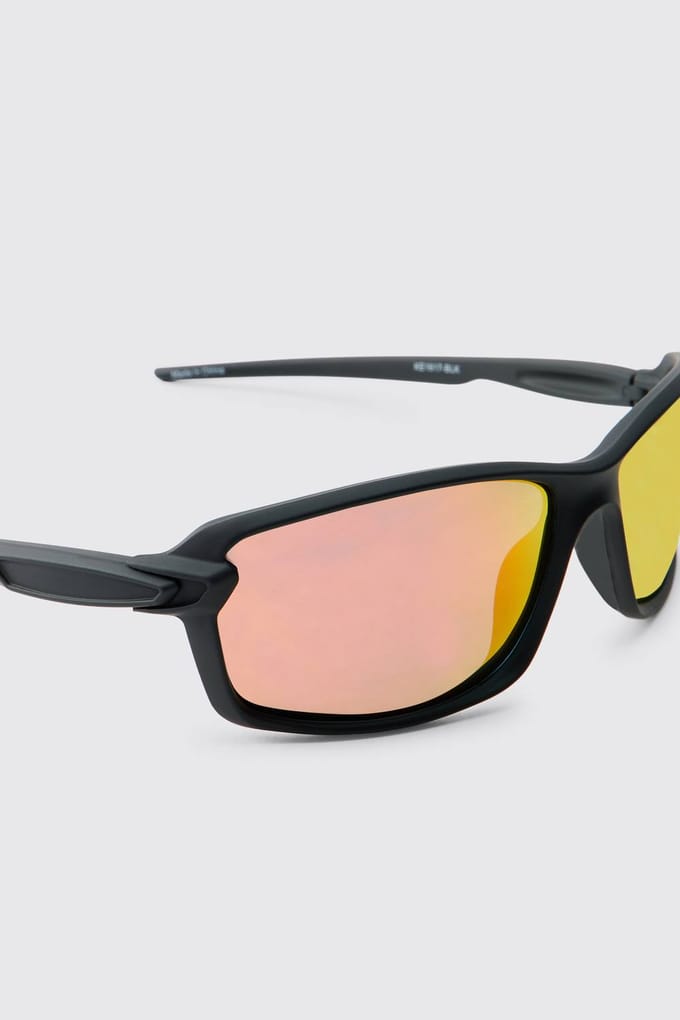 Sportieve Plastic Getinte Zonnebril | Black