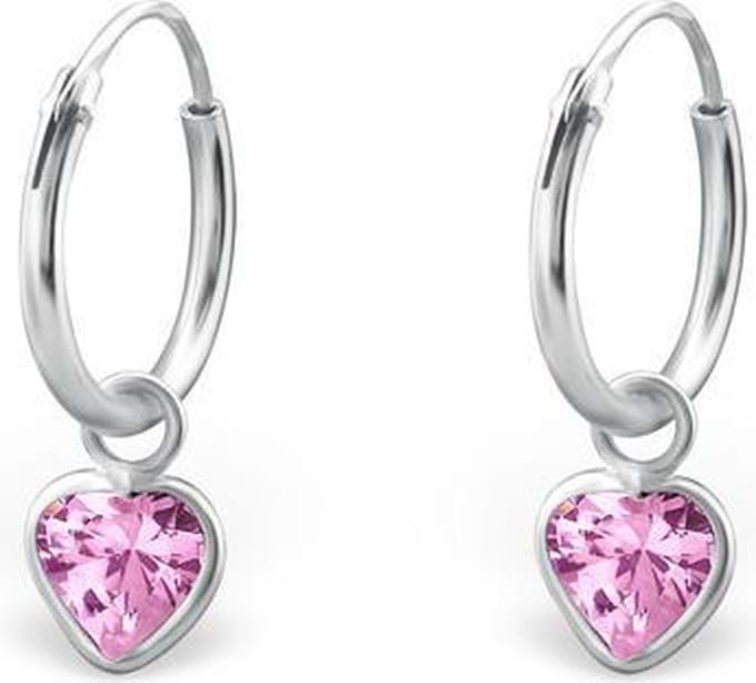 Montebello Oorbellen Adel Pink - 925 Zilver E-Coating - Hart - ∅10mm