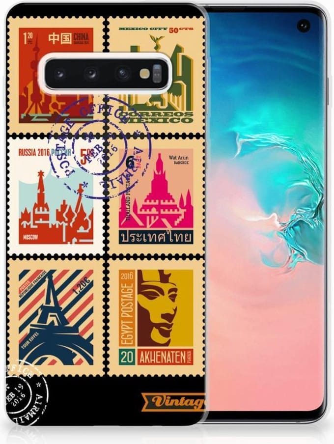 Samsung Galaxy S10 Siliconen Back Cover Postzegels