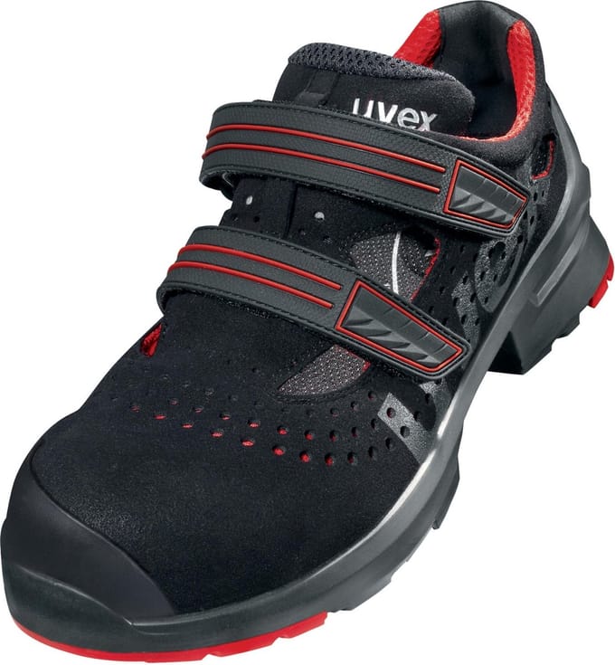 Uvex 1 paar sandalen S1P 85362 zwart, rood (85362)