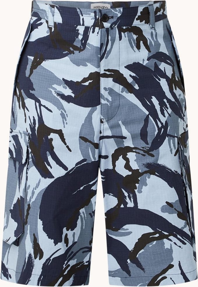 KENZO Loose fit korte cargobroek met camouflageprint - Maat 33