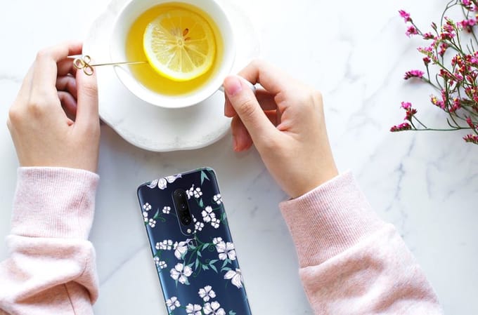 OnePlus 7 Pro Uniek TPU Case Blossom White