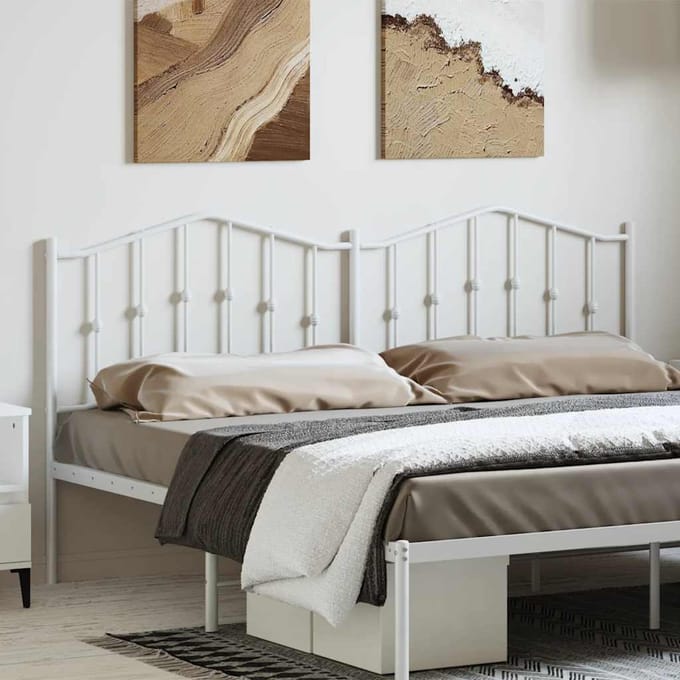 vidaXL - Vervangend - hoofdbord - 180 - cm - metaal - wit