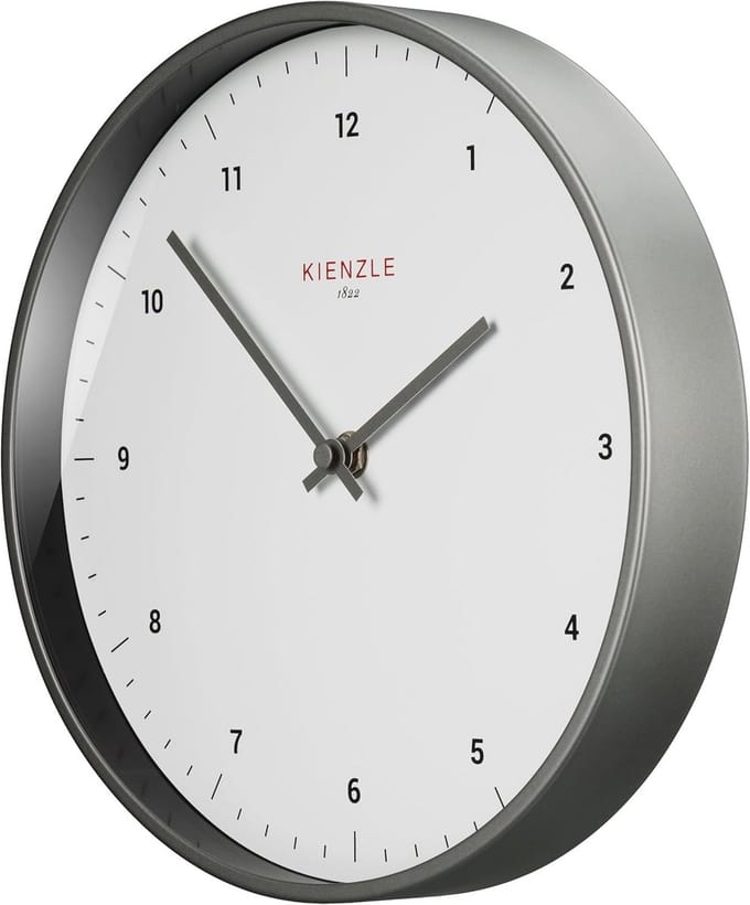 Stille Radiografische Wandklok 25 cm met DCF-signaal en Stalen Frame