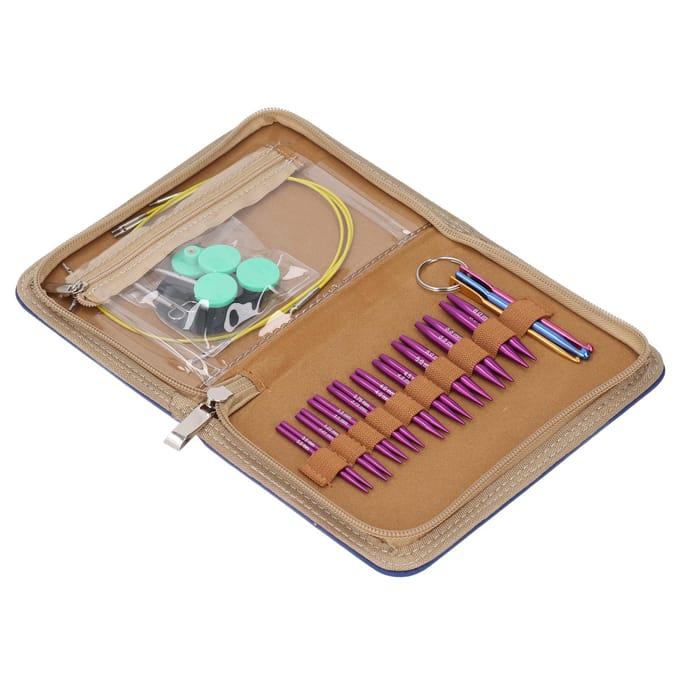 Ronde Breinaalden Set 5.5CM Afneembare Multifunctionele Circulaire Breinaalden Kit beige