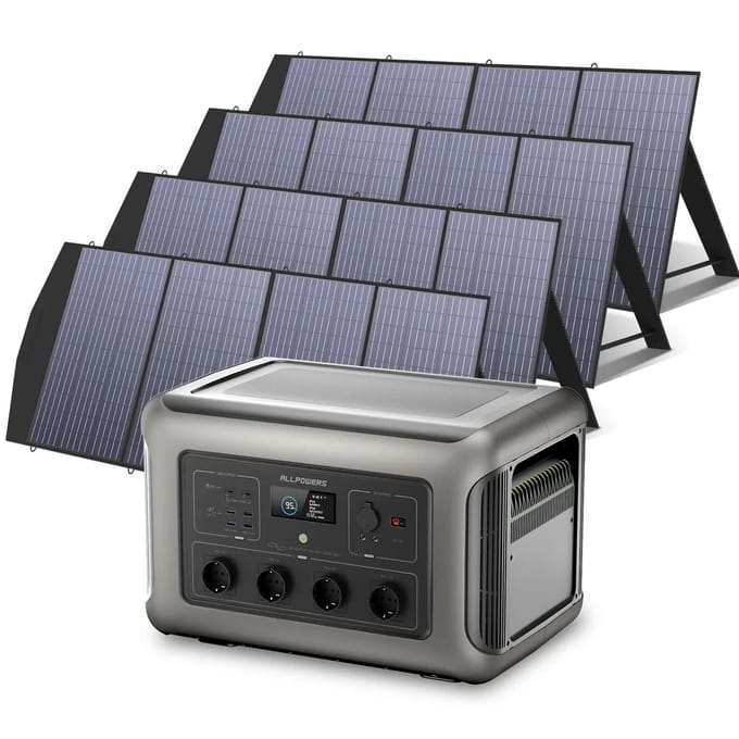 ALLPOWERS Zonnegeneratorset 3500W (R3500 + SP033 200W zonnepaneel) - R3500 + 4 stuks SP033 200W zonnepaneel