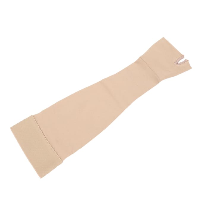 Compressie Armmouw 30-40mmHg Graduele Compressie Volledige Armondersteuning Ademende Armband met L beige