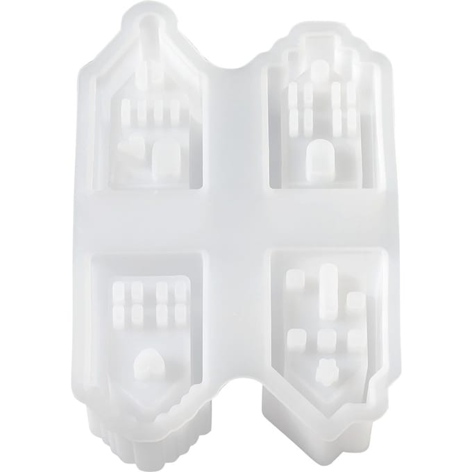 Siliconen gietvorm "Mini lichthuisjes" - Zadeldakhuizen