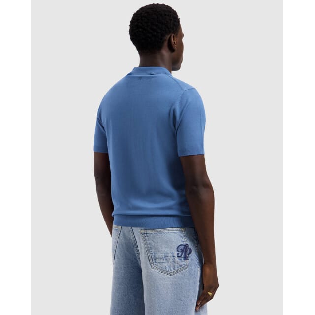 Pure Path Knitted Half-Zip Polo Faded Cobalt (26010810 - 12)