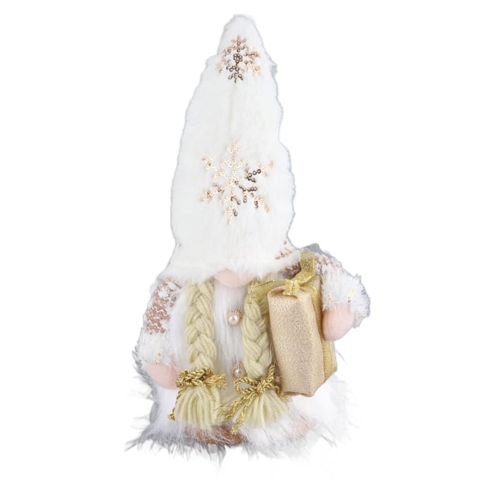 Schattige Gloeiende Dwerg Kerstlicht Hoed Rudolph Pop Ornament Verlichte Kerstkabouter white